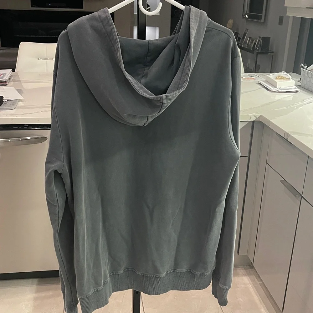 Balmain Charcoal Distressed Hoodie- Embroidered Dragon Design/ COA - Unisex - Picture 2 of 8